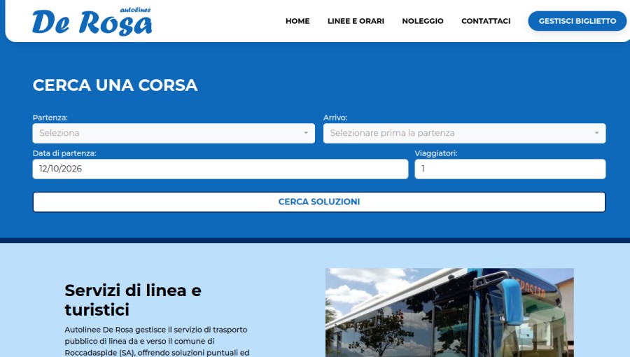 Homepage di Autolinee De Rosa