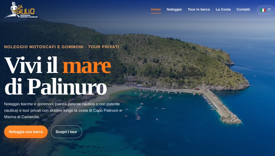 Homepage di Da Giulio · Noleggio barche a Palinuro